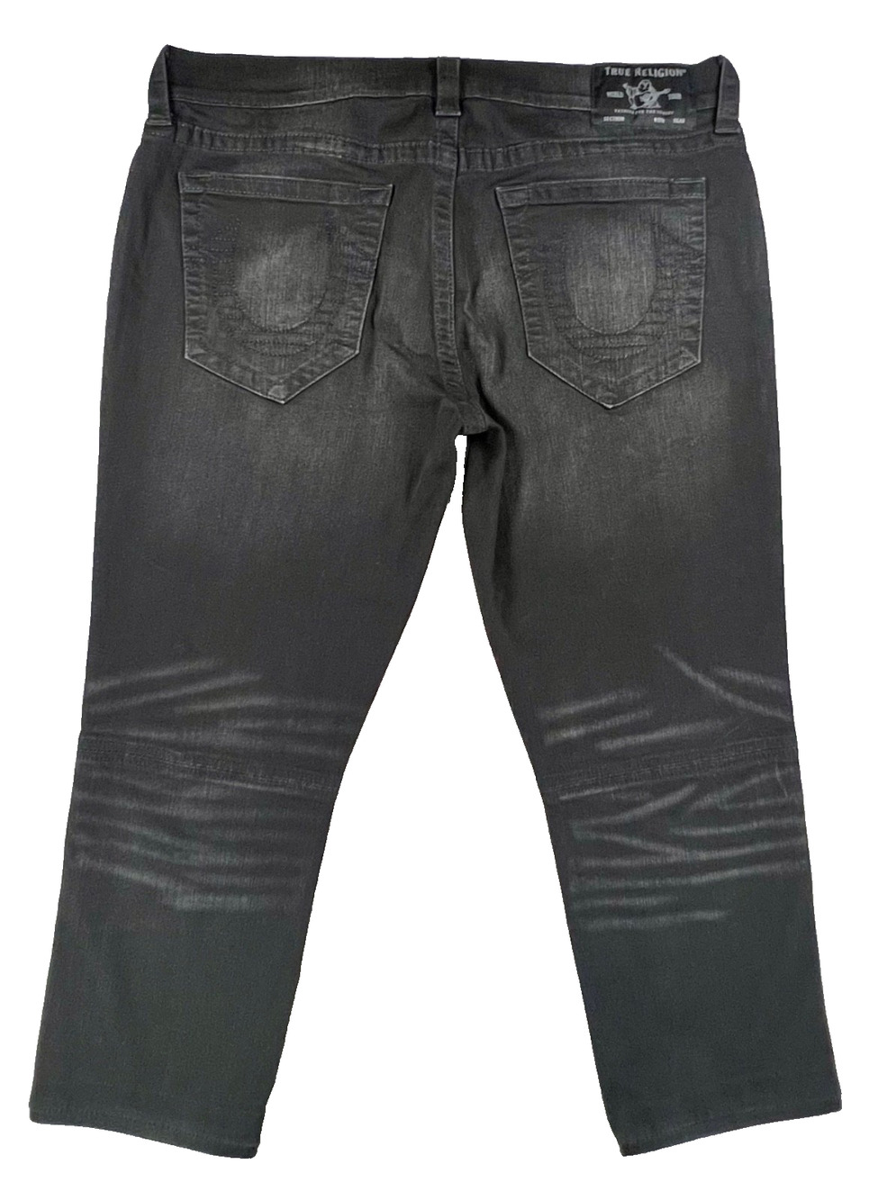 True Religion - Geno Relaxed Slim Black Moto Jeans (Men's Size 38) - MSRP $199